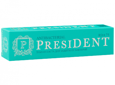 зубная паста PRESIDENT Antibacterial (75 RDA) 50 мл